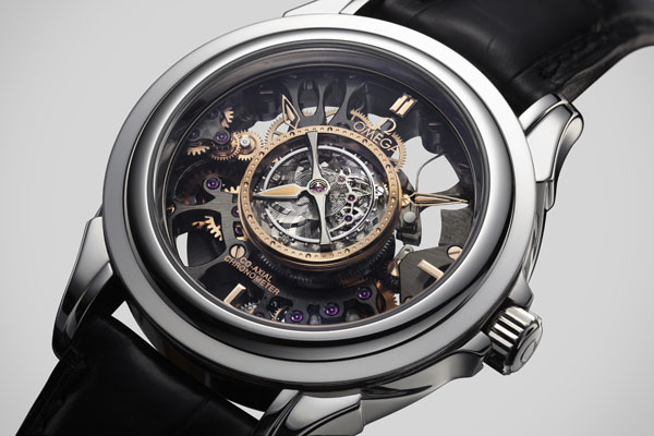 white gold case Omega Skeleton Tourbillon Co-axial replica