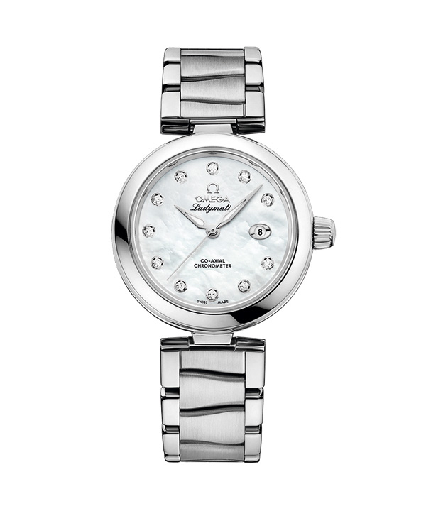 white mother-of-pearl dial fake Omega De Ville Ladymatic 34MM Co-axial Watches