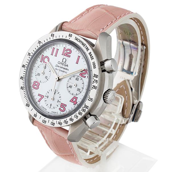 The attractive fake watches have pink leather straps.